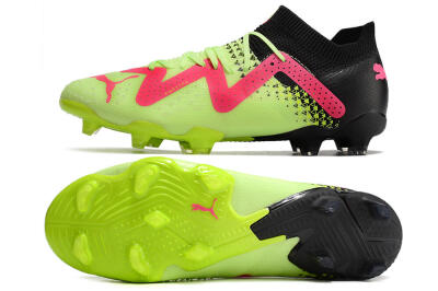 Puma Ultra Ultimate FG Firm Ground Soccer Cleats - Green/Pink/Black