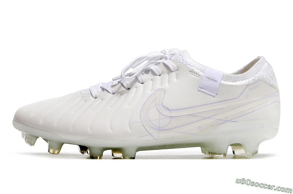 Nike Tiempo Legend 10 Elite FG Firm Ground Soccer Cleats - White/Purple 2