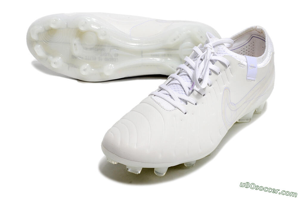 Nike Tiempo Legend 10 Elite FG Firm Ground Soccer Cleats - White/Purple 3