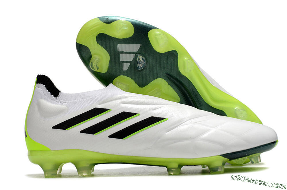 Adidas Copa Pure+ FG Firm Ground Soccer Cleats - White/Black/Green 1