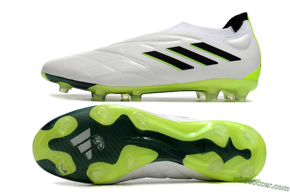Adidas Copa Pure+ FG Firm Ground Soccer Cleats - White/Black/Green 0