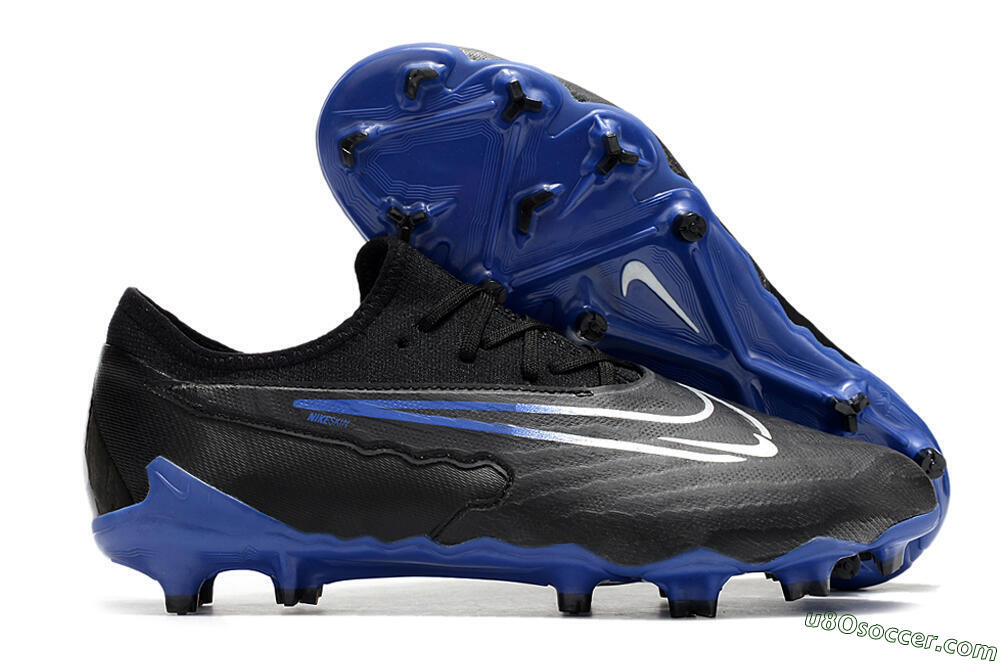 Nike Phantom GX Academy FG Firm Ground Soccer Cleats - Black/White/Blue 1