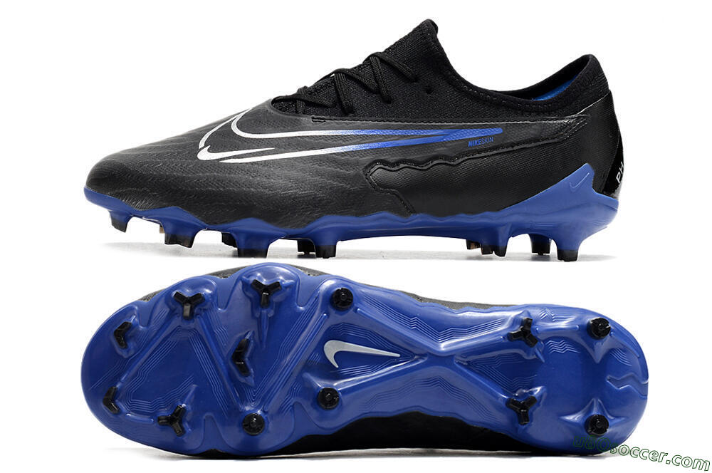 Nike Phantom GX Academy FG Firm Ground Soccer Cleats - Black/White/Blue 0