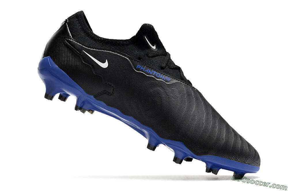 Nike Phantom GX Academy FG Firm Ground Soccer Cleats - Black/White/Blue 4