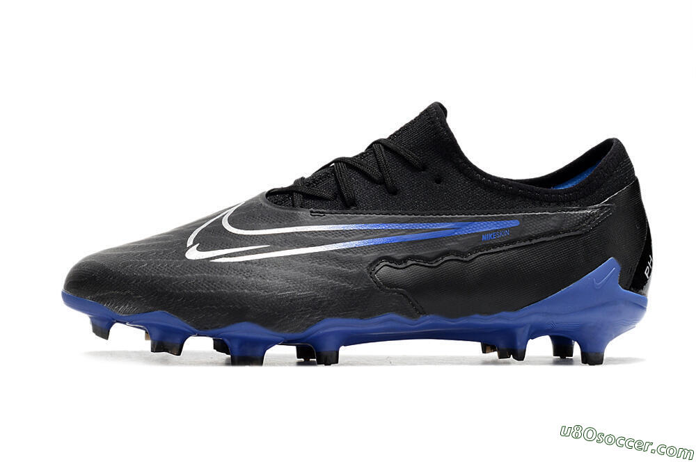 Nike Phantom GX Academy FG Firm Ground Soccer Cleats - Black/White/Blue 2