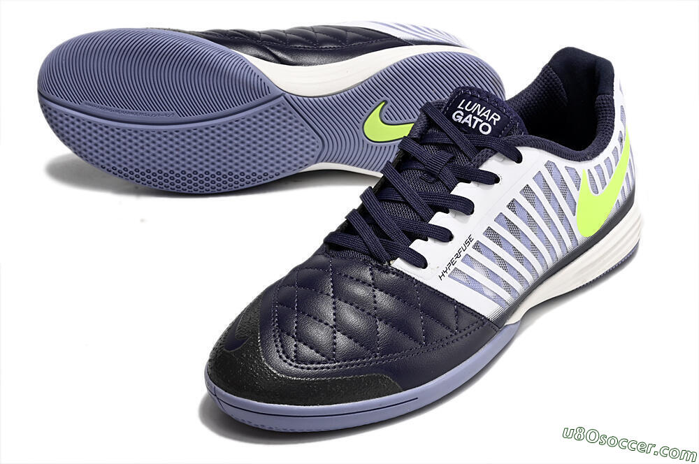 Nike Lunar Gato 2 IC Indoor & Futsal Soccer Shoes - Blue/White/Green 3