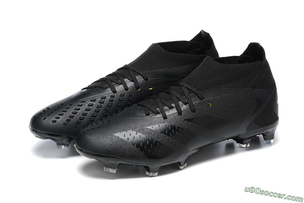 Adidas Predator Accuracy+ FG Firm Ground Soccer Cleats - Black/Black 9
