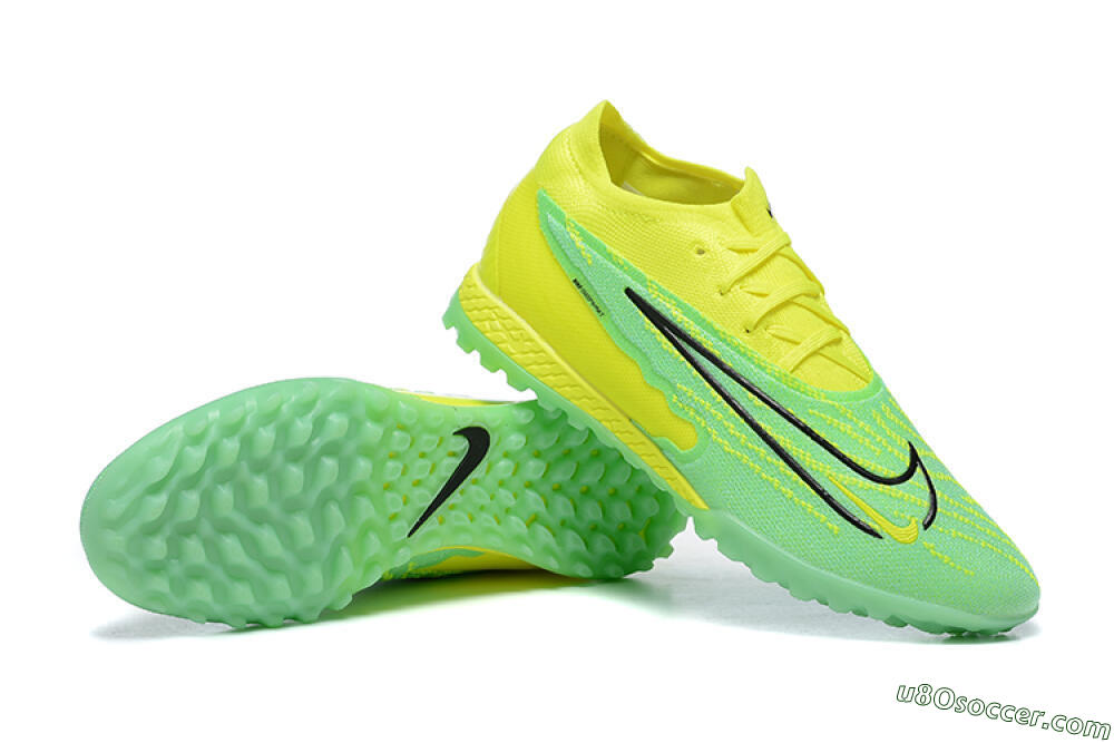 Nike Phantom GX Elite TF Artificial Turf Soccer Shoes - Green/Black/Yellow 4