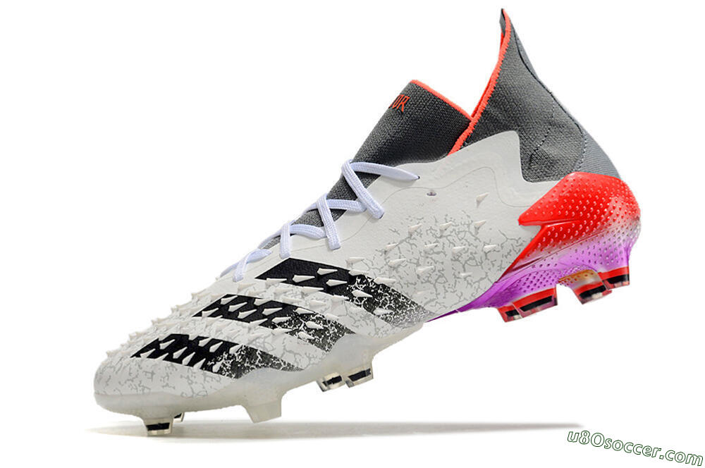 Adidas Predator Freak.1 FG Firm Ground Soccer Cleats - White/Grey/Red 5