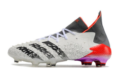 Adidas Predator Freak.1 FG Firm Ground Soccer Cleats - White/Grey/Red