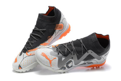 Puma Ultra Ultimate TF Artificial Turf Soccer Shoes - White/Grey/Orange