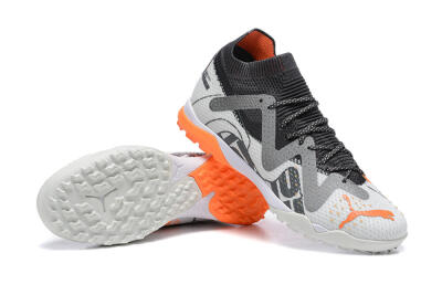 Puma Ultra Ultimate TF Artificial Turf Soccer Shoes - White/Grey/Orange