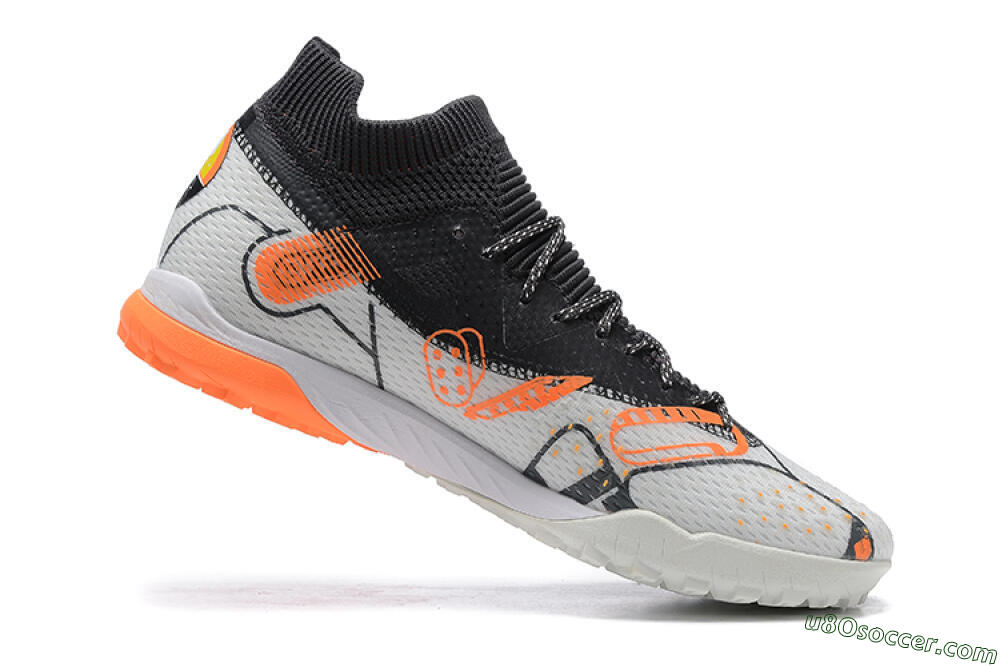 Puma Ultra Ultimate TF Artificial Turf Soccer Shoes - White/Grey/Orange 6