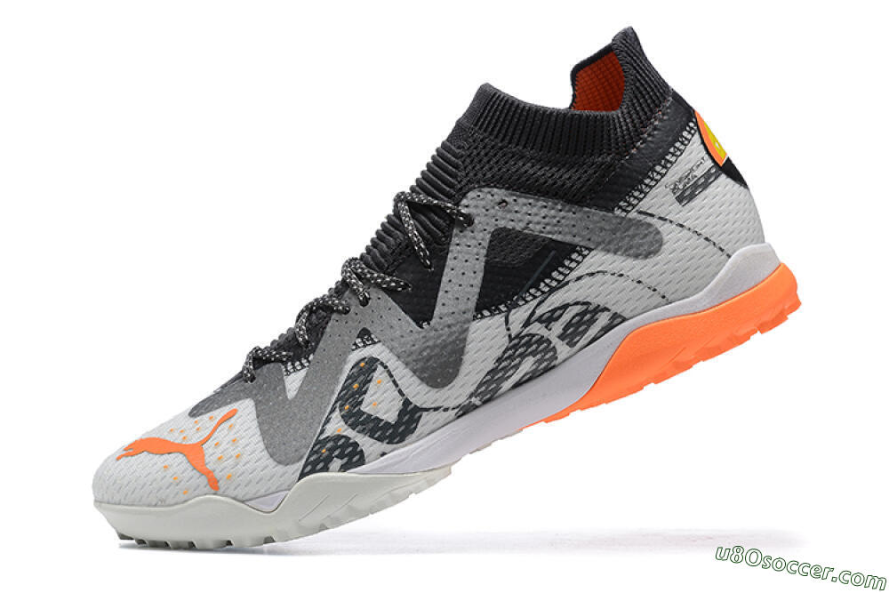 Puma Ultra Ultimate TF Artificial Turf Soccer Shoes - White/Grey/Orange 7