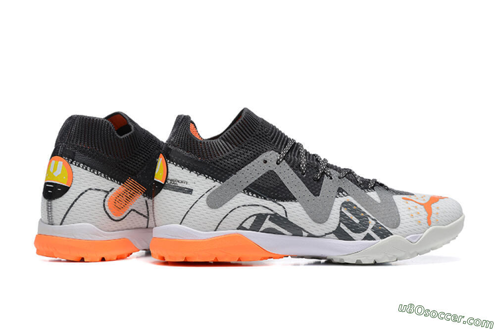 Puma Ultra Ultimate TF Artificial Turf Soccer Shoes - White/Grey/Orange 8