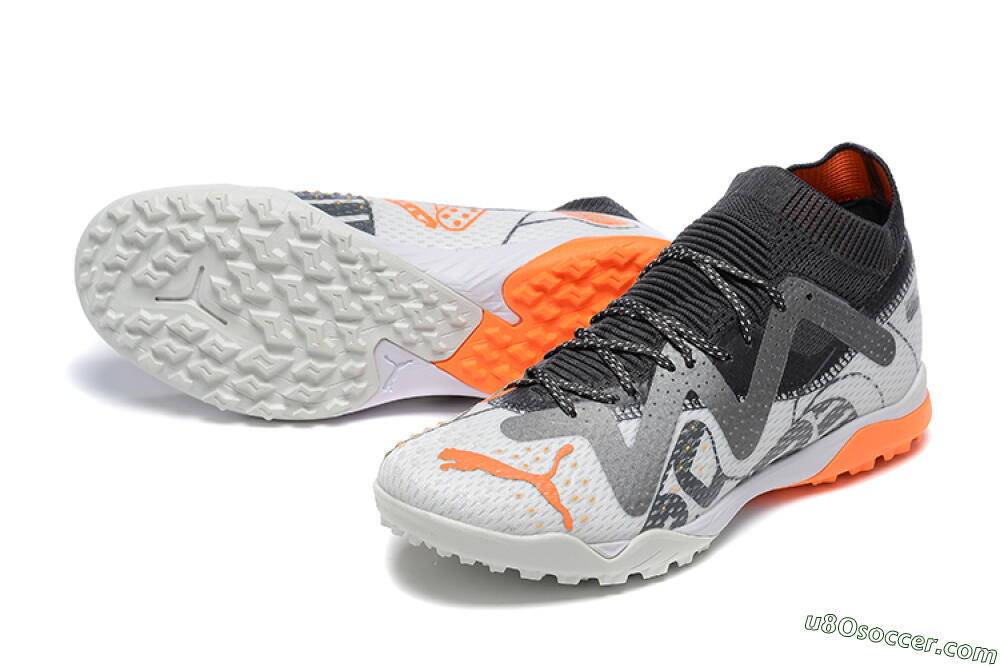 Puma Ultra Ultimate TF Artificial Turf Soccer Shoes - White/Grey/Orange 3