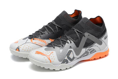 Puma Ultra Ultimate TF Artificial Turf Soccer Shoes - White/Grey/Orange