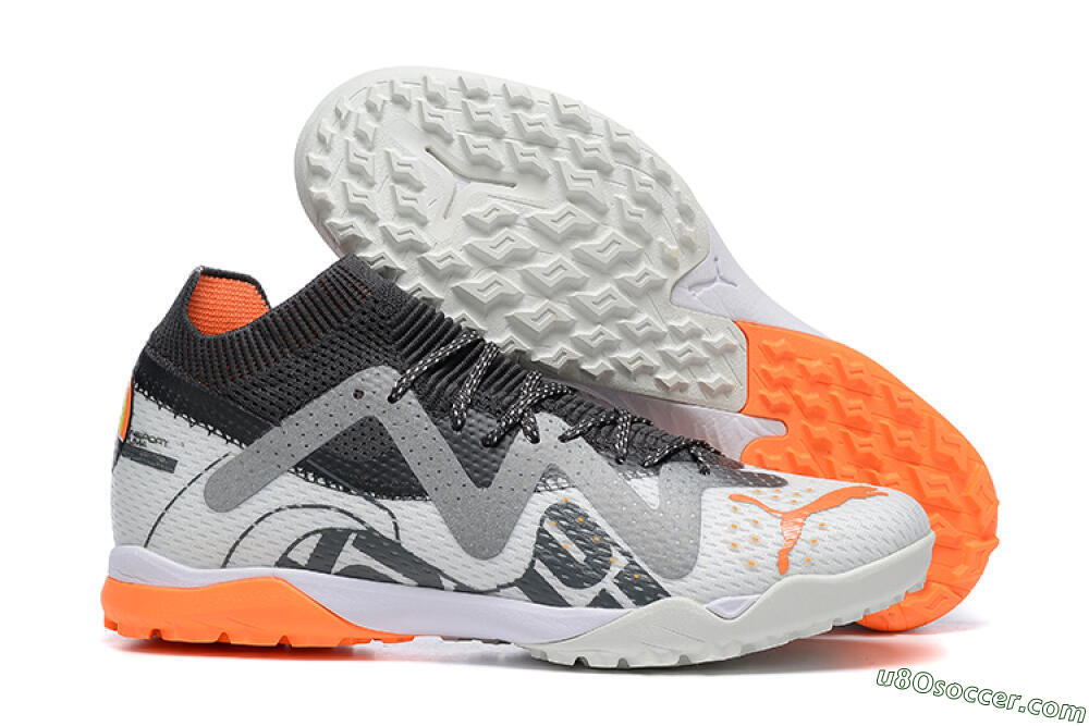 Puma Ultra Ultimate TF Artificial Turf Soccer Shoes - White/Grey/Orange 1