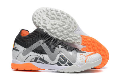Puma Ultra Ultimate TF Artificial Turf Soccer Shoes - White/Grey/Orange