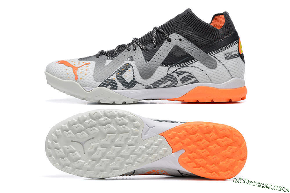 Puma Ultra Ultimate TF Artificial Turf Soccer Shoes - White/Grey/Orange 0