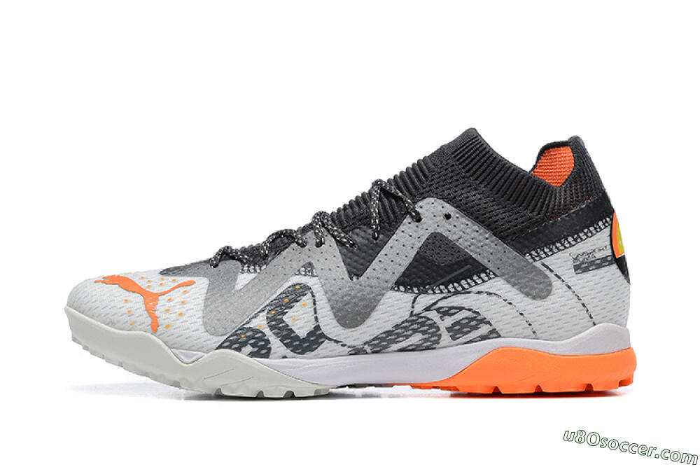 Puma Ultra Ultimate TF Artificial Turf Soccer Shoes - White/Grey/Orange 2