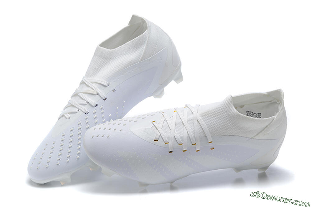 Adidas Predator Accuracy+ FG Firm Ground Soccer Cleats - White/White 5
