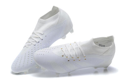 Adidas Predator Accuracy+ FG Firm Ground Soccer Cleats - White/White
