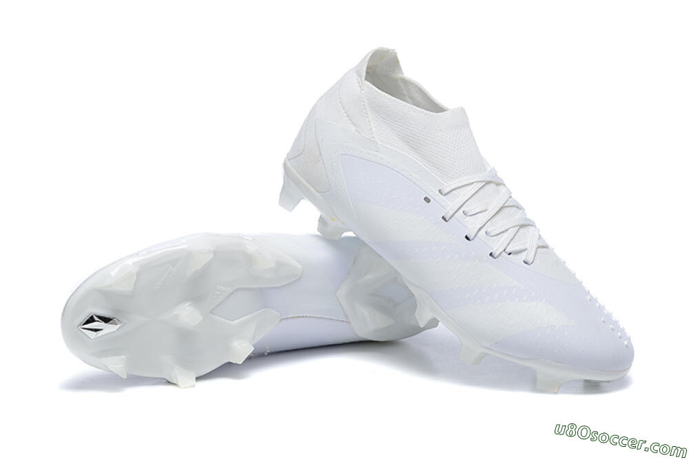 Adidas Predator Accuracy+ FG Firm Ground Soccer Cleats - White/White 4