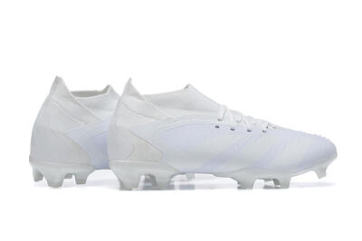 Adidas Predator Accuracy+ FG Firm Ground Soccer Cleats - White/White