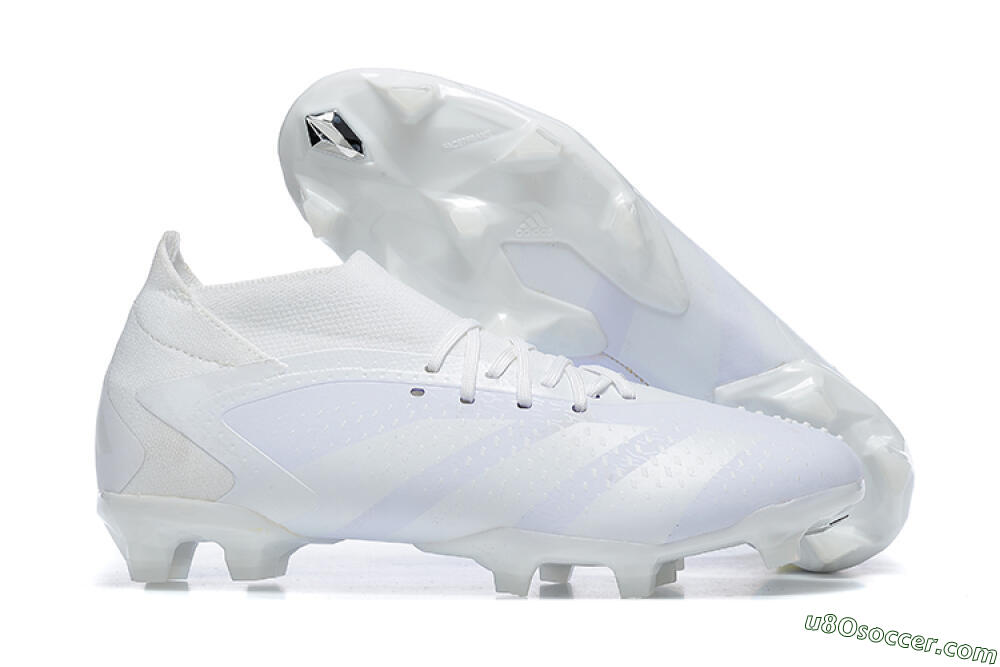 Adidas Predator Accuracy+ FG Firm Ground Soccer Cleats - White/White 1