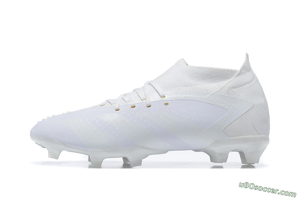 Adidas Predator Accuracy+ FG Firm Ground Soccer Cleats - White/White 2