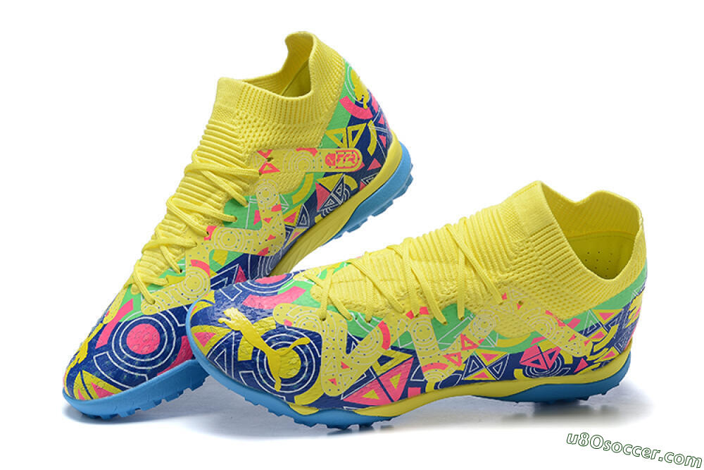 Puma Ultra Ultimate TF Artificial Turf Soccer Shoes - Yellow/Rainbow 5