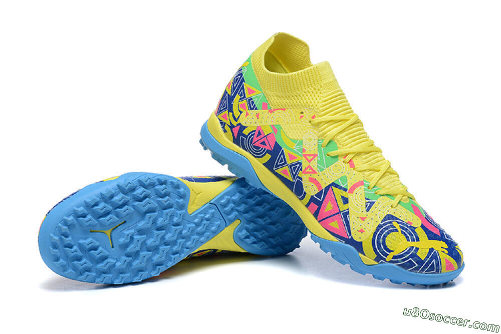 Puma Ultra Ultimate TF Artificial Turf Soccer Shoes - Yellow/Rainbow 4