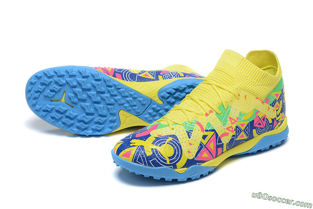 Puma Ultra Ultimate TF Artificial Turf Soccer Shoes - Yellow/Rainbow 3
