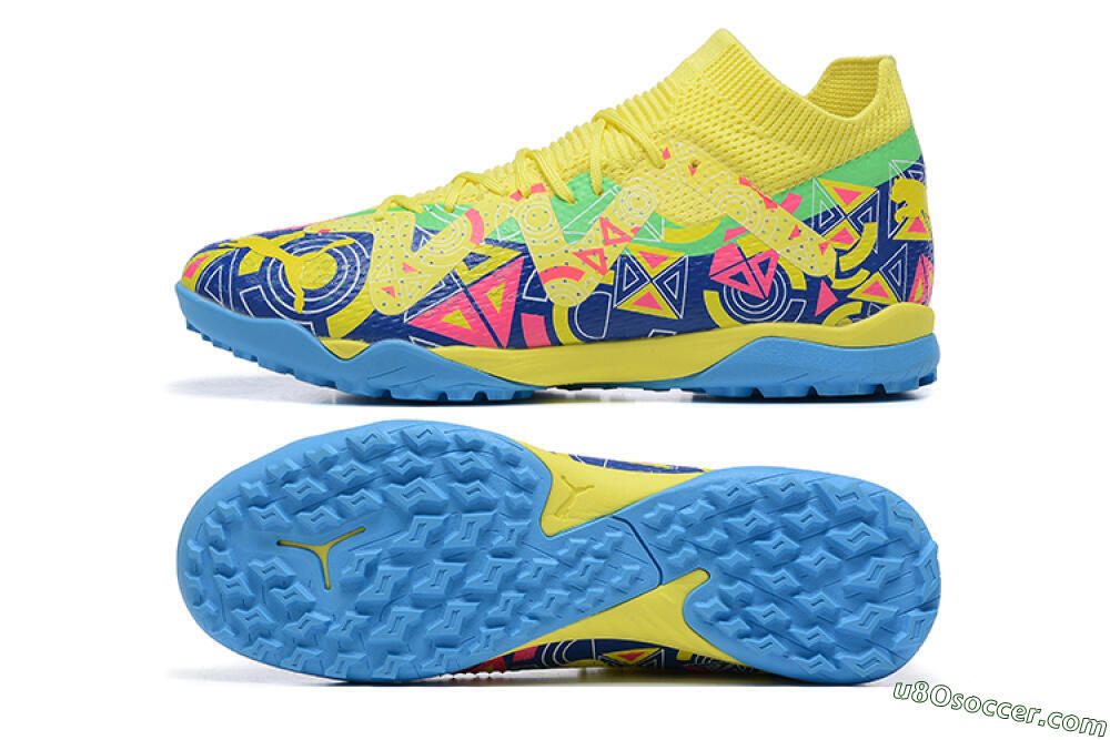 Puma Ultra Ultimate TF Artificial Turf Soccer Shoes - Yellow/Rainbow 0