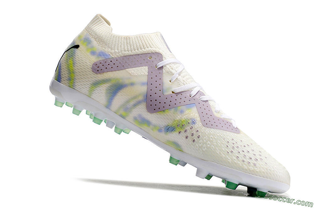 Puma Future Ultimate MG Multi Ground Soccer Cleats - White/Blue/Green 4