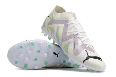 Puma Future Ultimate MG Multi Ground Soccer Cleats - White/Blue/Green