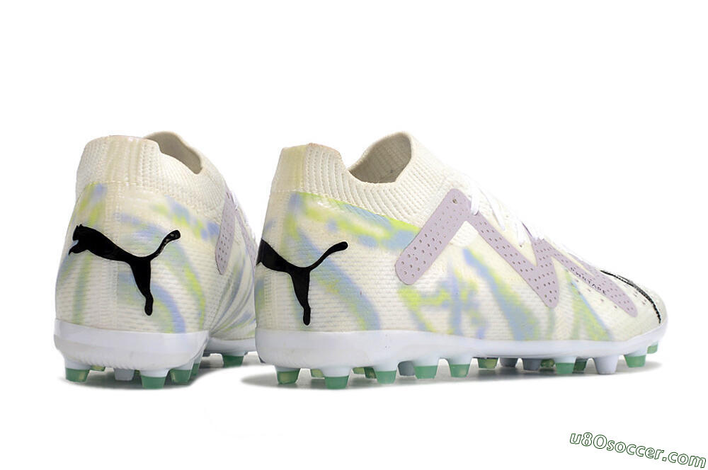 Puma Future Ultimate MG Multi Ground Soccer Cleats - White/Blue/Green 6