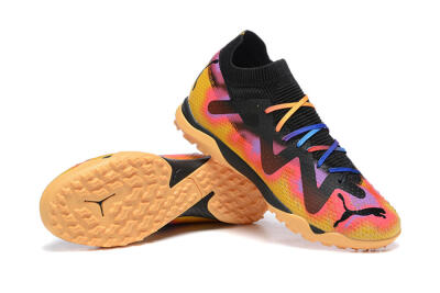 Puma Ultra Ultimate TF Artificial Turf Soccer Shoes - Black/Yellow/Pink/Purple