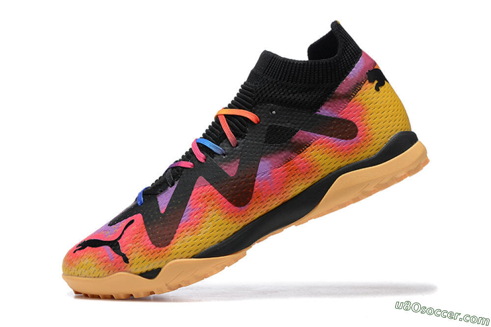 Puma Ultra Ultimate TF Artificial Turf Soccer Shoes - Black/Yellow/Pink/Purple 7