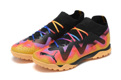 Puma Ultra Ultimate TF Artificial Turf Soccer Shoes - Black/Yellow/Pink/Purple