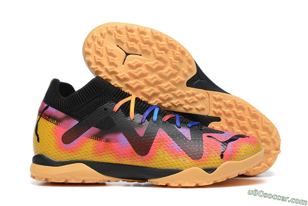 Puma Ultra Ultimate TF Artificial Turf Soccer Shoes - Black/Yellow/Pink/Purple 1
