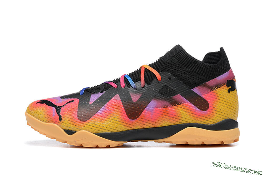 Puma Ultra Ultimate TF Artificial Turf Soccer Shoes - Black/Yellow/Pink/Purple 2