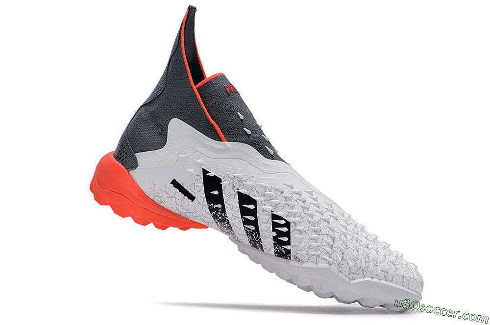 Adidas Predator Freak+ TF Artificial Turf Soccer Shoes - White/Grey/Red 4
