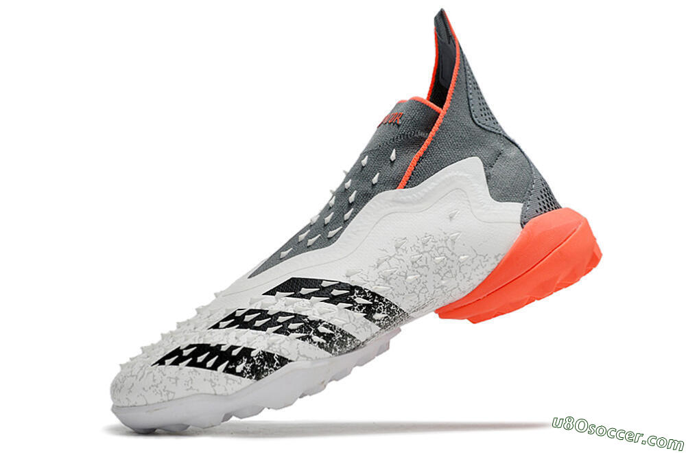 Adidas Predator Freak+ TF Artificial Turf Soccer Shoes - White/Grey/Red 5
