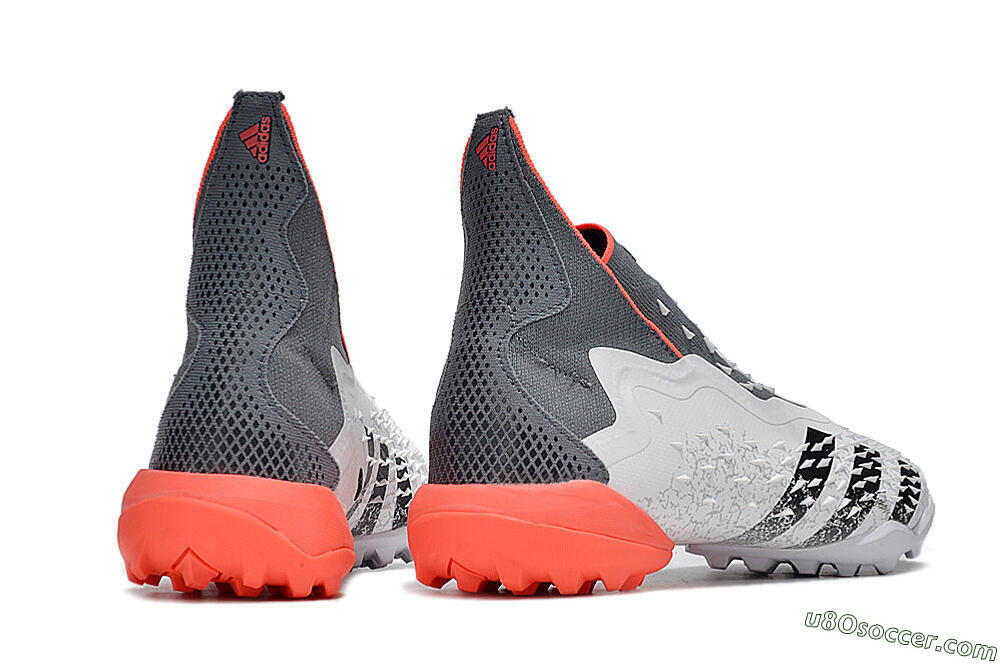 Adidas Predator Freak+ TF Artificial Turf Soccer Shoes - White/Grey/Red 6