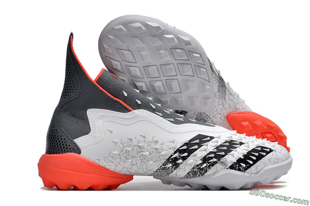Adidas Predator Freak+ TF Artificial Turf Soccer Shoes - White/Grey/Red 1