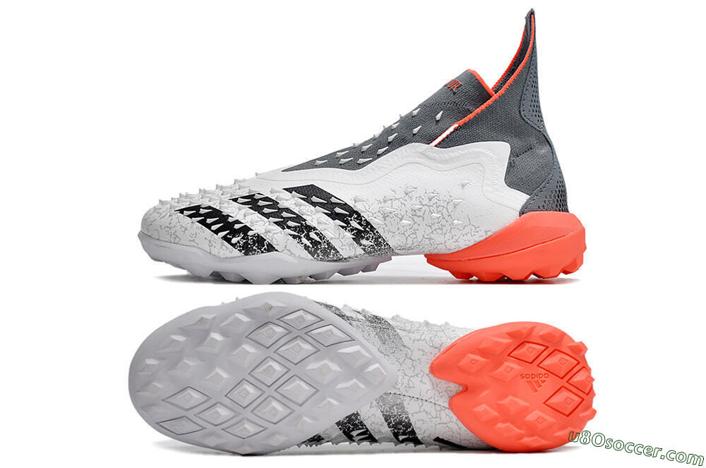 Adidas Predator Freak+ TF Artificial Turf Soccer Shoes - White/Grey/Red 0