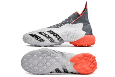 Adidas Predator Freak+ TF Artificial Turf Soccer Shoes - White/Grey/Red