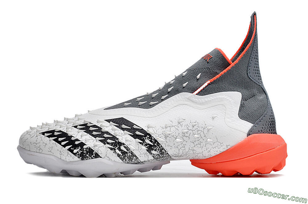 Adidas Predator Freak+ TF Artificial Turf Soccer Shoes - White/Grey/Red 2